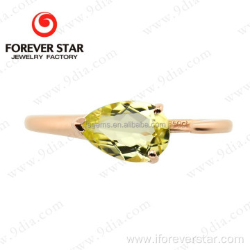 Trendy Natural Gemstone 14K Gold Ring Couple Ring